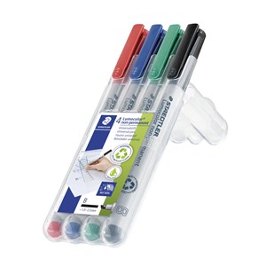 Lumocolor permanent OH-pennor 1 - 2,5 mm 4 färger