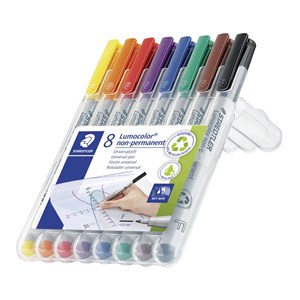 Lumocolor vattenlöslig OH-penna 0,6 mm 8 färger
