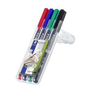 Lumocolor permanent OH-pennor 0,6 mm 4 färger