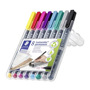 Lumocolor permanent OH-pennor 0,6 mm 8 färger