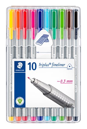 Staedtler Fiberpenna 0,3 mm 10 färger
