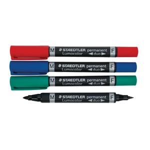 Lumocolor Duo permanent Ø 0,6 + 1,2 mm 4 färger