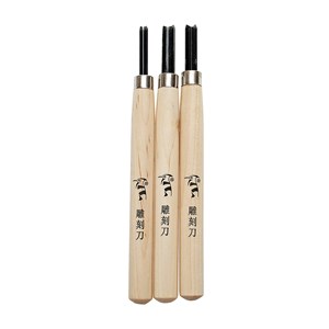 Kniver 3 stk., 2 U-form + 1 V-form