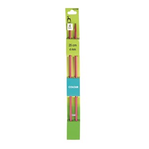 Strikkepinner aluminium 25 cm Ø 4 mm 5 par