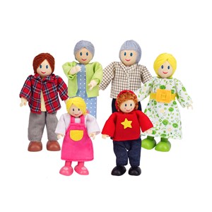 Dukkefamilie lys 6 forskjellige