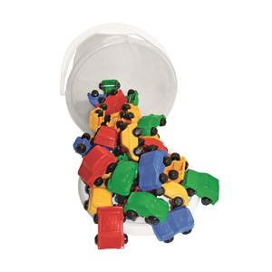 Plastbiler mini i bøtte 40 stk.
