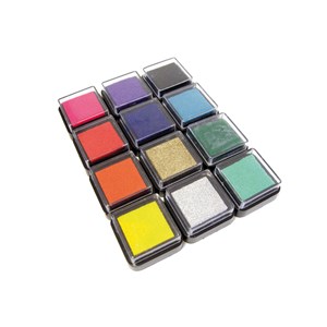 Stempelputer 3,5 x 3,5 cm 12 farger