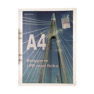 Ringperm A4 gjennomsiktig PP m frontlomme