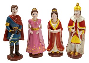 Green rubber toys Kunglig familj 4 olika mjuka 