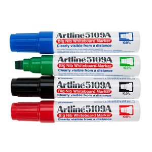 Whiteboardpenn Artline skåret spiss 10 mm 4 farger
