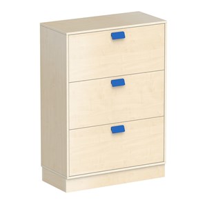 Lådfack Max 5, 3 stora lådor, björk