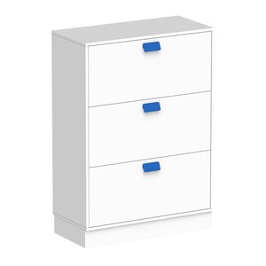 Skuffeseksjon Max 5, 3 store skuffer, hvit