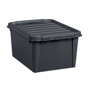 Plastbox Recycled 31 liter, 50x39x26cm, mörkgrå