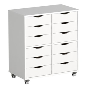 Oppbevaring Esther 12 skuffer B 80 cm, hv/hvit