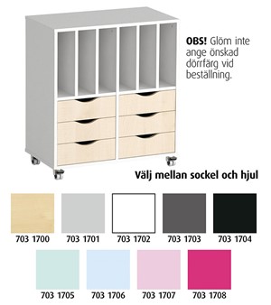 Förvaring Esther 6 lådor6 pärm B80cm,v/him.blå REA