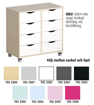 Förvaring Astrid 8 lådor B 80 cm, b/mint REA