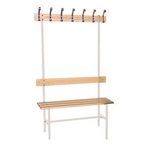 Sittbänk m. rygg/kroklist, frist enkel, L 200 cm