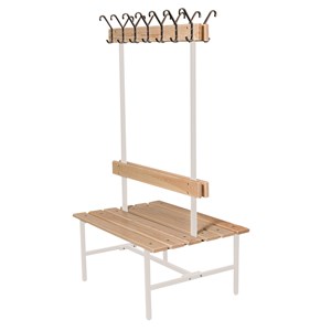 Sittbänk m. rygg/kroklist, frist dubbel, L 150 cm