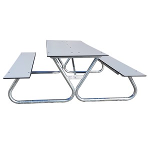 Benkbord Picnic Robust Stor, lys grå komp.laminat