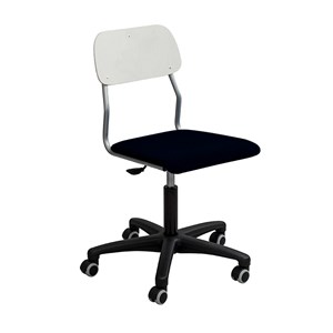 Stol Oldie m/hjul sh  42-54cm, lys grå/svart stoff