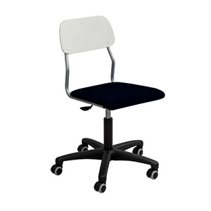 Stol Oldie m/hjul sh  52-71cm, lys grå/svart stoff