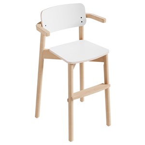 Stol Fanny med armstöd sh.52 cm, vit laminat