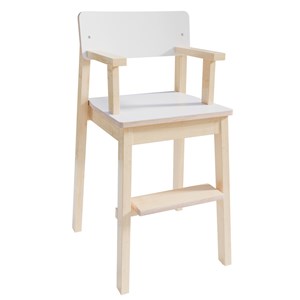 Barnestol Malin Høy m/arml. sh 50cm, laminat hvit