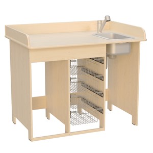 Skötbord Björk 120, vask höger