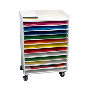 Papirvogn 12 rom, 65x43x94 cm, med hjul
