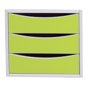 Skuffmodul Kubus 3 stk., grønn/lime laminat