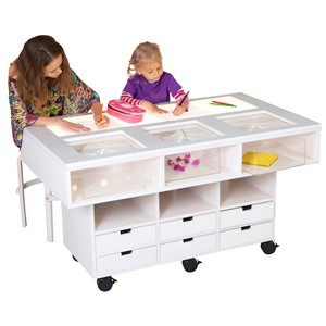 Ljus- och Luppbord 130, med hjul