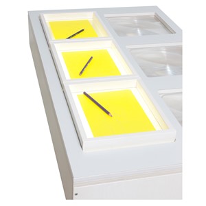 Akrylglasbox med träram 35x30x5cm, 3 st/fp