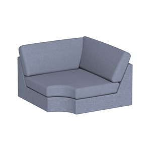 Modulsoffa Move Hörna rund B.115 cm, blå soro