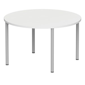 Elevbord Marcus Laminat Ø 120 cm, vit/lj.grå