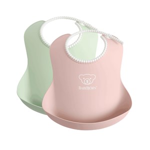 Haklapp Babybjörn mjuk 2-pack blekrosa + grön