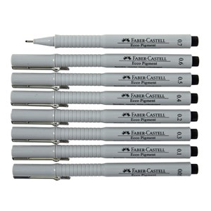 Pigment fiberpenna Faber-Castell 8 olika