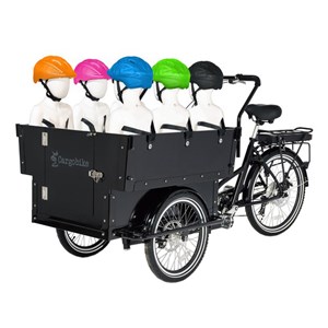 Elcykel för 6 barn med öppningsbar front