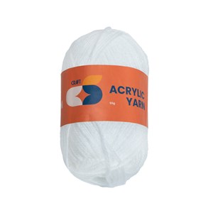 Akrylgarn hvitt 50 g