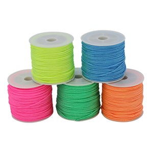 Polyestertråd/Paracord 1,7 mm x 18 m 5 neonfarger