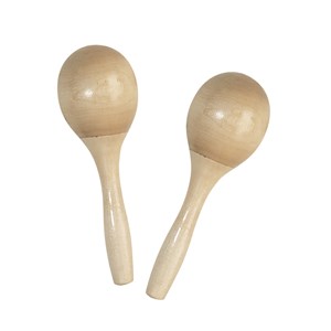 Maraccas i trä 14 cm 2 st