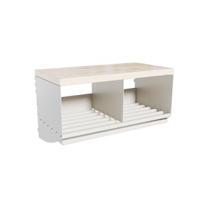 Sittbänk/Skohylla Basic 2-plats björk/grå