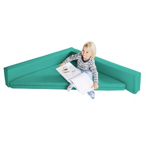 Mjuk vikbar hörnsoffa Liten, grönblå