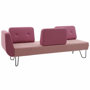 Sofa U_floe 3-seter m/4 ryggstøtter, gammelrosa