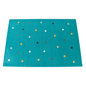 Teppe Dot 300x200cm, turkis, prikker i forskj. frg