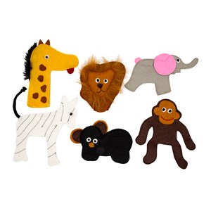 Fingerdukker Zoo 6 forskjellige