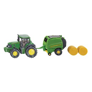 Traktor med rundballepresse Siku