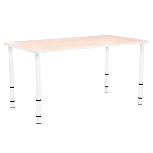 Bord Bambino 120x65 cm, hvitt ben/lønn laminat