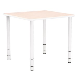 Bord Bambino 65x65 cm, hvite ben/lønn laminat