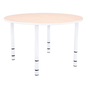 Bord Bambino Ø 120 cm, hvite ben/lønn laminat